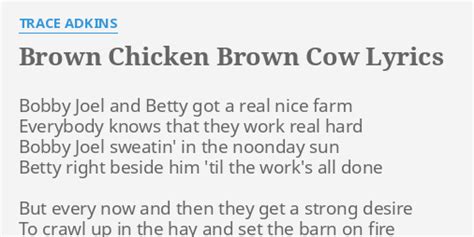 lyrics brown chicken brown cow|trace adkins farm.